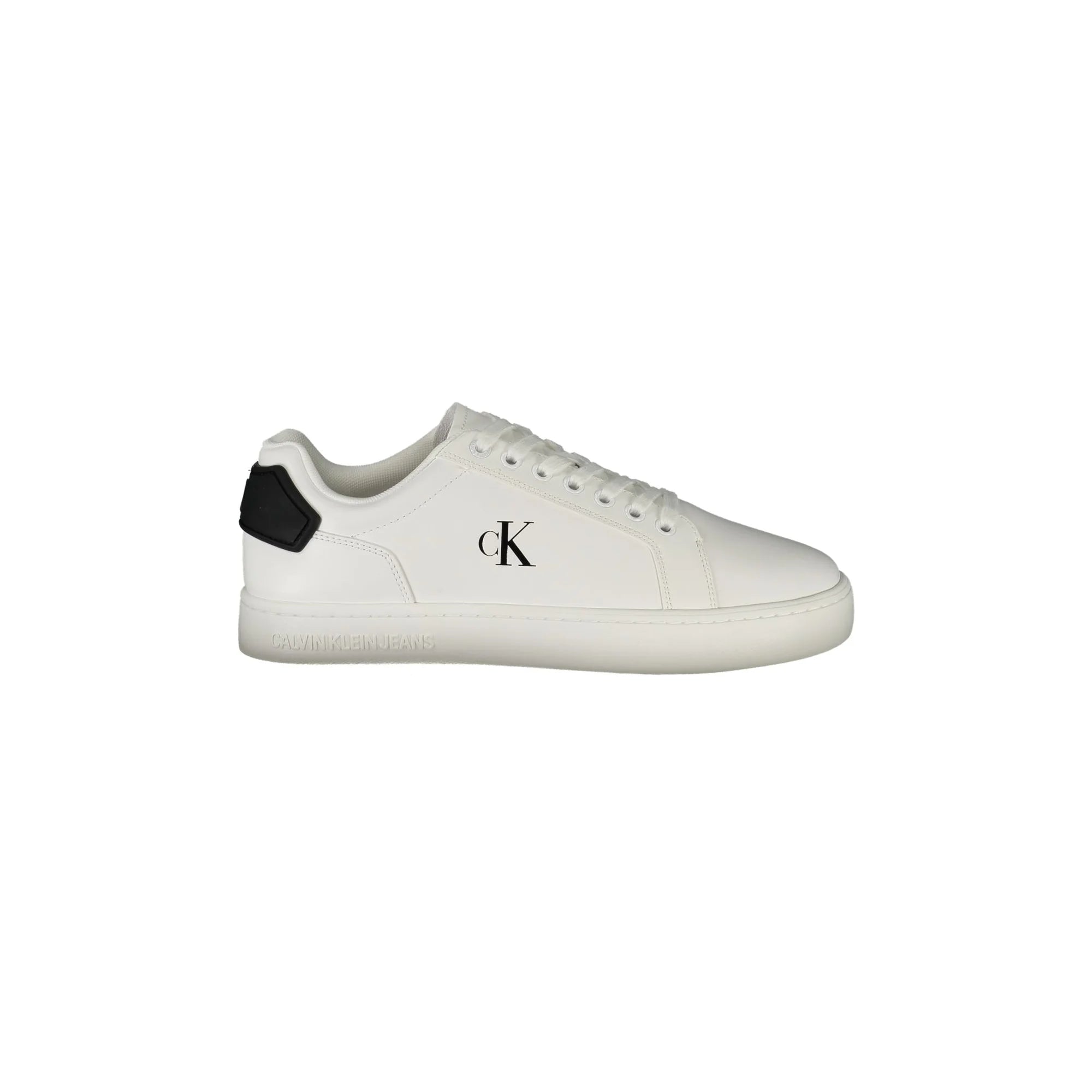 CALVIN KLEIN Calzature Sportive Uomo Bianche con Dettagli Neri Sneakers Bianco - foto prodotto